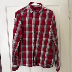 Uniqlo Red and White Flannel Men's Shirt